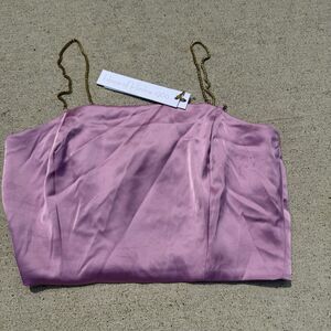 NWT House of Harlow 1960 Chain strap satin crop top‎ Purple/Pink Bridal Small